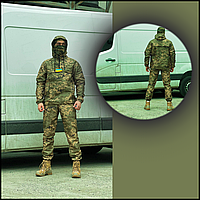 Мужская форма тактическая камуфляж пиксельный, костюм тактический пиксель военный анорак зсу летний