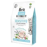 Сухой корм для кошек с пищевой непереносимостью Brit Care Cat GF Insect 2 кг насекомые и рыба