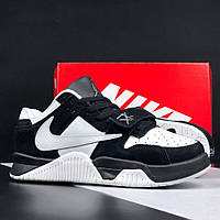 Мужские кроссовки Nike Travis Scott x Jordan Jumpman стильные молодежные черно-белые