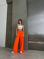 Женские стильные трендовые яркие молодежные штаны кюлоты (Оранж, малина , неон)