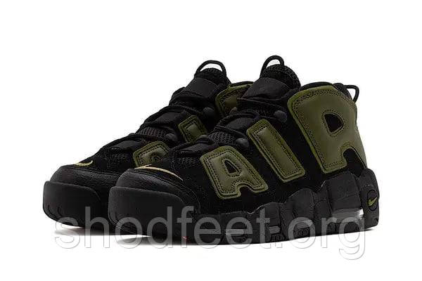 Чоловічі кросівки Nike Air More Uptempo '96 Black/Rough Green, фото 1