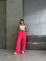 Женские стильные трендовые яркие молодежные штаны кюлоты (Оранж, малина , неон) Малина