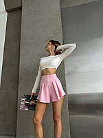 Женские трендовые красивые яркие базовые стильные короткие шорты (белый, черный, барби) Розовый, 42/44