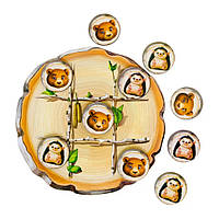 Деревянная настольная игра Крестики-нолики Ubumblebees ПСД159 PSD159 ежик и медведь EV, код: 7964388