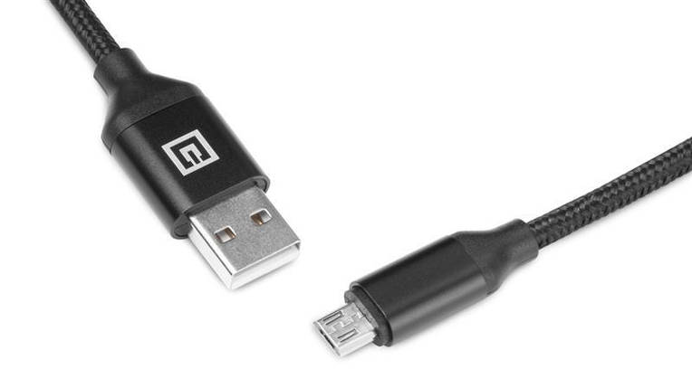 Кабель REAL-EL Premium Fabric USB-microUSB 2.4A 2m Black (EL123500048), фото 2