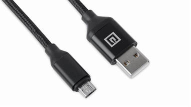 Кабель REAL-EL Premium Fabric USB-microUSB 2.4A 2m Black (EL123500048), фото 3
