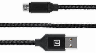 Кабель REAL-EL Premium Fabric USB-microUSB 2.4A 2m Black (EL123500048), фото 4