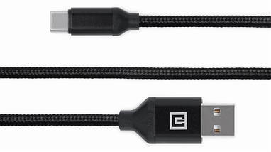 Кабель REAL-EL Premium Fabric USB-Type-C 2m 3A Black (EL123500047), фото 3