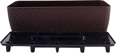 Вазон "Ротанг" зі всавкою балконний Альона 50*18см т.коричневий (115028-т.кор)