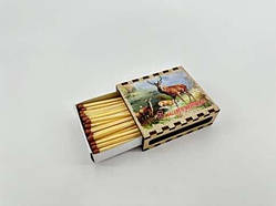 Сірники з друком. сім'я оленів. 6,7х6см / Сірники з друком. сім'я оленів. 6,7х6см