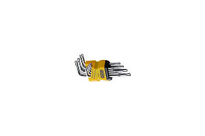 Набір торцевих ключів Torx T10, T15, T20, T25, T27, T30, T40, T45, T50 коротких CrV (9 шт.) СИЛА 2025101
