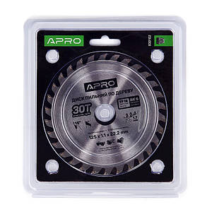 Диск пильний по дереву 125х22.2х30Т APRO 8301021