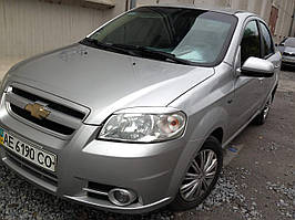 Вії на фари Chevrolet Aveo T250 2006-2012 (чорний абс пластик)