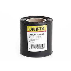Стретч-плівка 100 мм 0,4 кг (20 мкм) чорна, втулка 100 г UNIFIX SP-10004В1