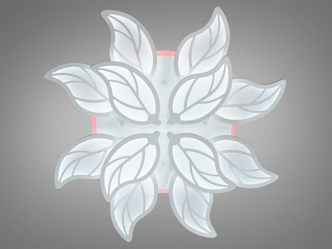 Світлодіодна люстра для залу з пультом, колір білий, 200 W на 28 м2 8028-8+4WH-LS