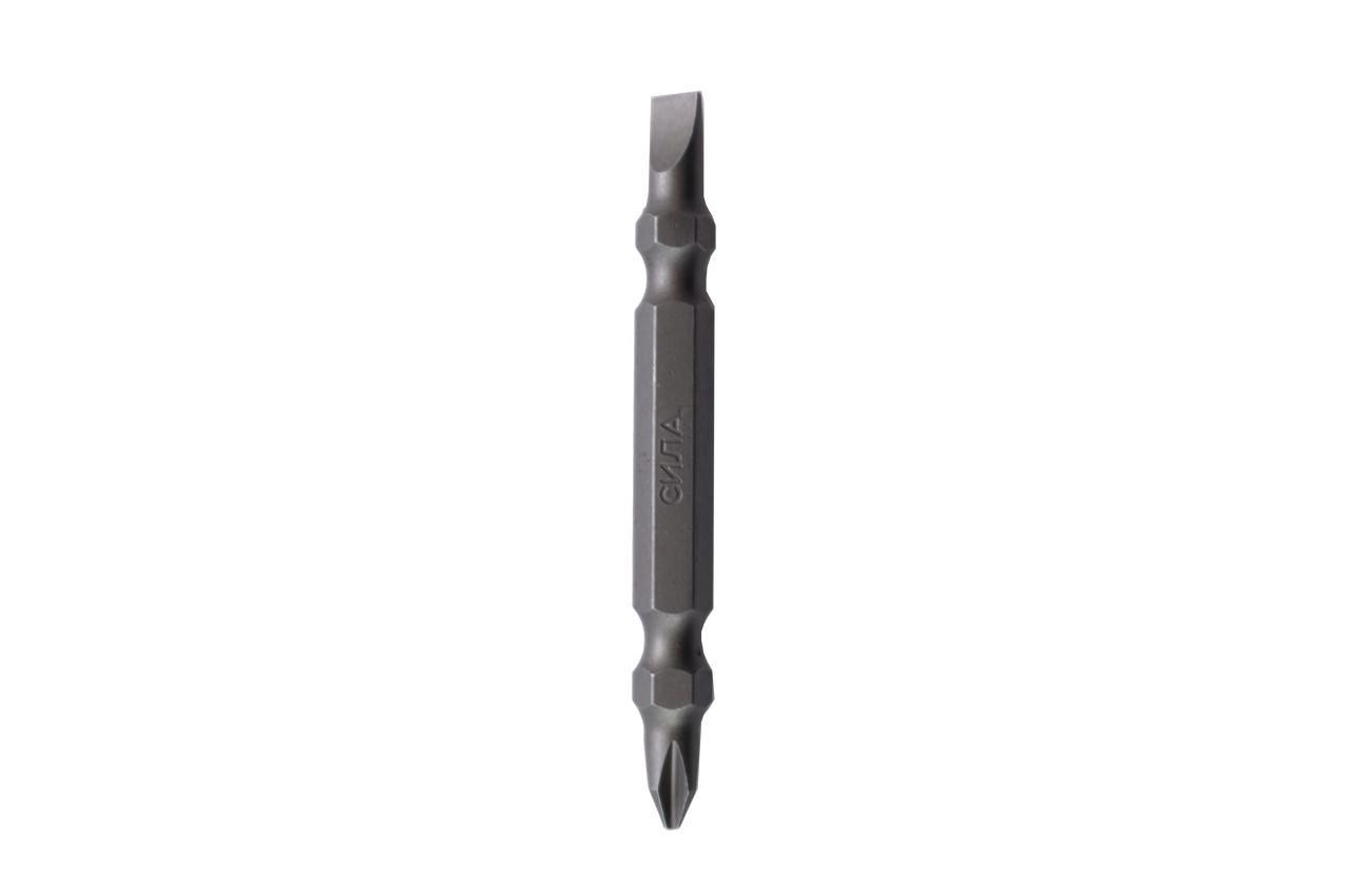 Біта 2-стороння РН1-SL5*65 мм (10 шт./пач.) СИЛА 3092781