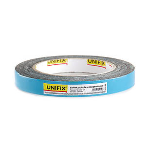 Стрічка клейка двостороння на спіненій основі 15 мм*5м чорна UNIFIX PN-15051