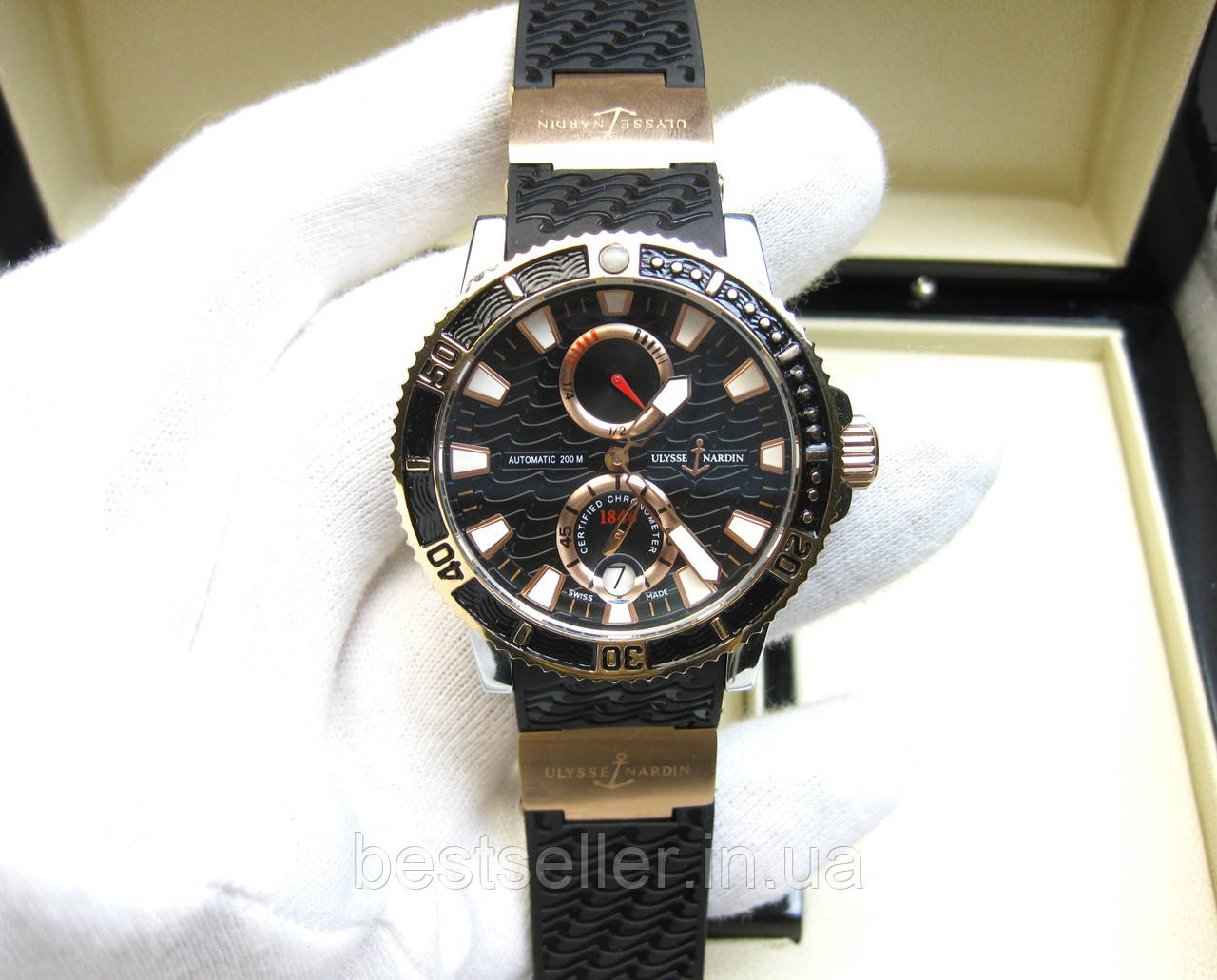 ULYSSE NARDIN DIVER 200M CHRONOMETRE 45MM GOLD SILVER BLACK. AAA
