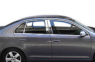 Наружняя окантовка стекол (4 шт, нерж) OmsaLine - Итальянская нержавейка для Volkswagen Jetta 2006-2011 гг