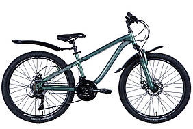 Велосипед 24" Discovery FLINT AM DD 2024 (зелено-сріблястий (м)) Velo