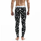 Кальсони для чоловіків Seobean теплі чорні підштаники з білим пір'ям, фото 2