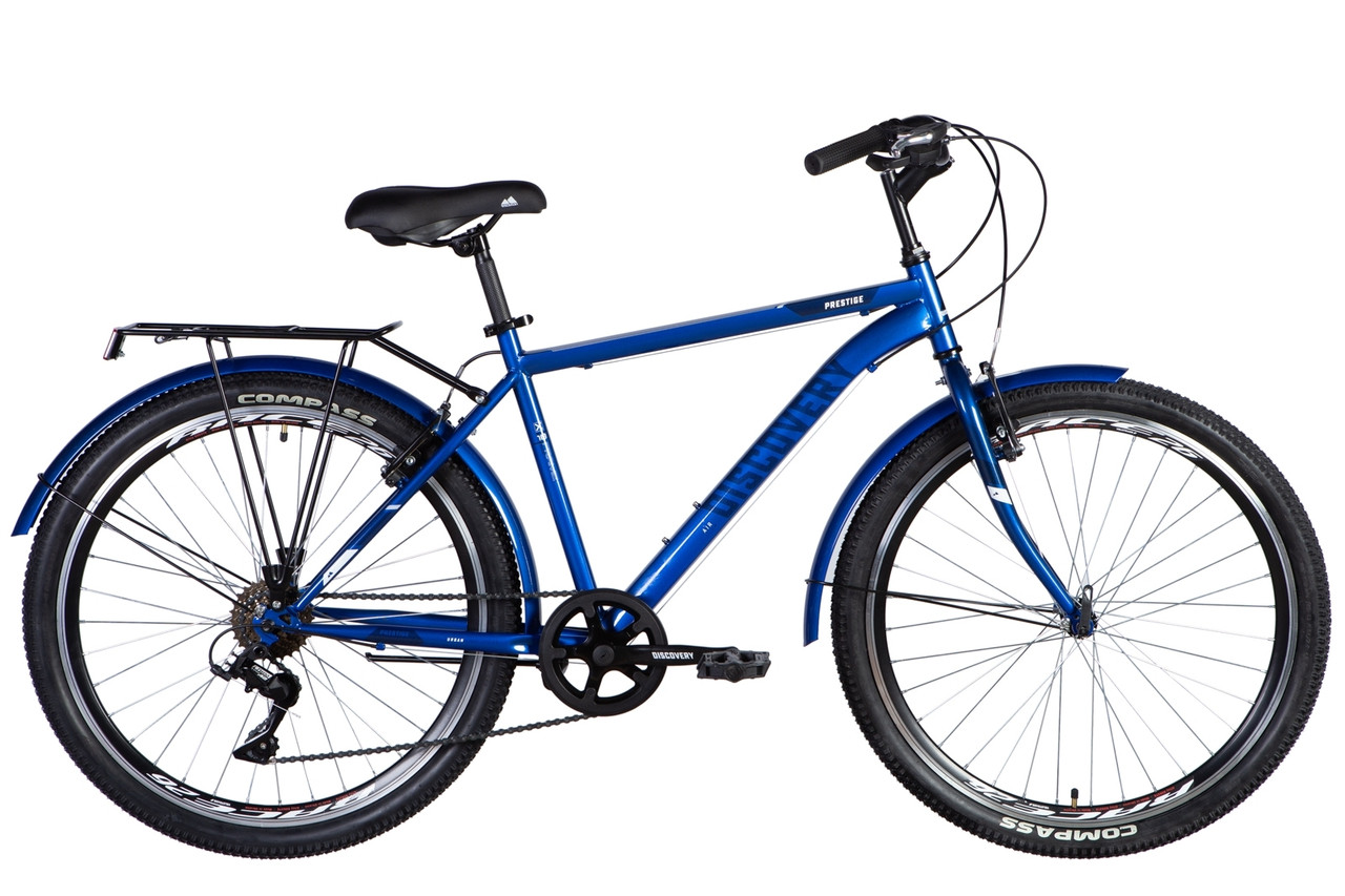 Велосипед ST 26" Discovery PRESTIGE MAN Vbr рама- з багажником задн St з крилом St 2024 (синій) Velo