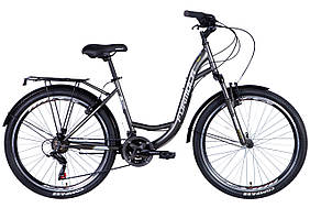 Велосипед ST 26" Formula OMEGA AM Vbr рама- с багажником задн St с крылом St 2024 (темно-сріблястий (м)) Velo