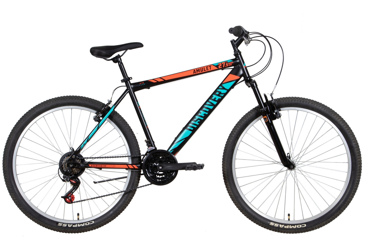 Велосипед 27,5" Discovery AMULET 2022 TGB (чорно-червоний з бірюзовим (м)) Velo