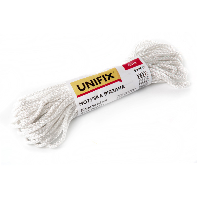 Мотузка в'язана 3 мм, 15 м біла UNIFIX 699611