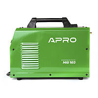 Сварочный полуавтомат инверторный APRO MIG-160, 20-160А, ел.4мм, пр.0.8-1мм 5кг 2.5+1.5+3м (набор кабелей)