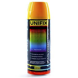 Емаль універсальна акрилова RAL1028 жовтий глянець 400 мл UNIFIX 951016