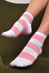 Шкарпетки жіночі демісезонні біло-рожевого кольору розмір 36-40 172844P