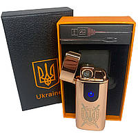 Электрическая и газовая зажигалка Украина с USB-зарядкой HL-432. KY-866 Цвет: золотой