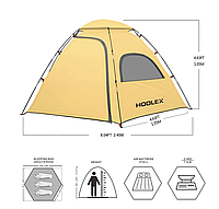 Намет палатка трьохмісний Hodlex Seagull 3P жовта водонепроникний USA (CARP PRO . FOX) 13183 )