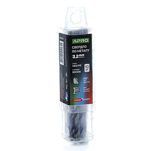Свердло для металу HSS/M2 (6542) Ø 3,2 мм (тубус, кратність10 шт.) PRO APRO 8306691