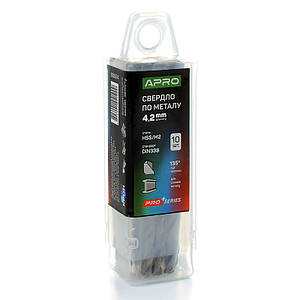 Свердло для металу HSS/M2 (6542) Ø 4, 2 мм (тубус, кратність10 шт.) PRO APRO 8306741