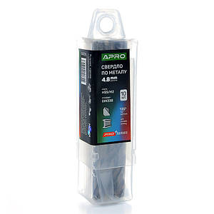 Свердло для металу HSS/M2 (6542) Ø 4, 8 мм (тубус, кратність10 шт.) PRO APRO 8306761