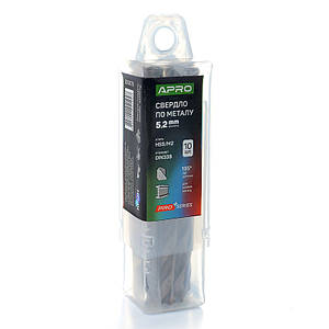 Свердло для металу HSS/M2 (6542) Ø 5.2 мм (тубус, кратність10 шт.) PRO APRO 8306781