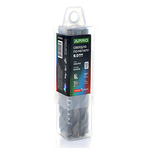 Свердло для металу HSS/M2 (6542) Ø 6,0 мм (тубус, кратність10 шт.) PRO APRO 8306811