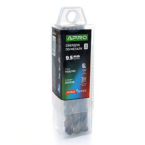 Свердло для металу HSS/M2 (6542) Ø 9,5 мм (тубус, кратність5 шт.) PRO APRO 8306891