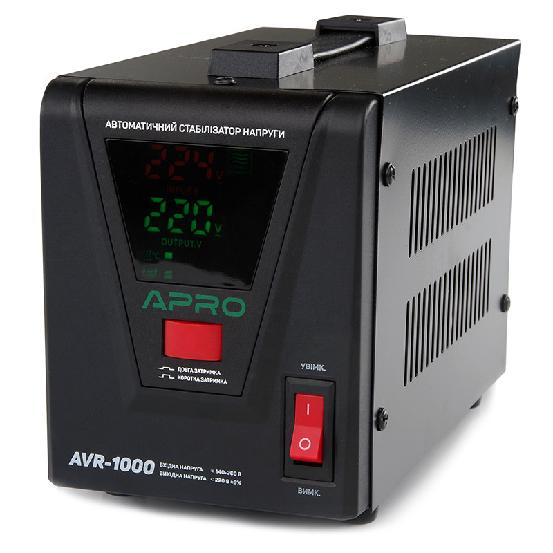 Стабілізатор напруги релейний AVR-1000, 800 Вт APRO 8520101