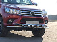 Передняя защита ST015 (нерж) для Toyota Hilux 2015-2024 гг