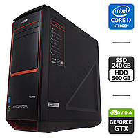 Компьютер Б-класс Acer Predator G3-605 Tower / Intel Core i7-4770 (4 (8) ядра по 3.4 - 3.9 GHz) / 8 GB DDR3 /