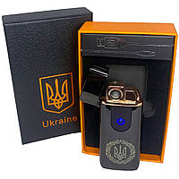 Электрическая и газовая зажигалка Украина с USB-зарядкой HL-435. US-608 Цвет: черный