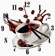 Часы-картина по номерам "Кофе", 30х30 см от IMDI