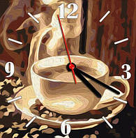 Часы-картина по номерам "Ароматный кофе", 30х30 см от IMDI