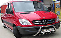 Кенгурятник WT003 (нерж.) 60мм, с надписью для Mercedes Sprinter 2006-2018 гг