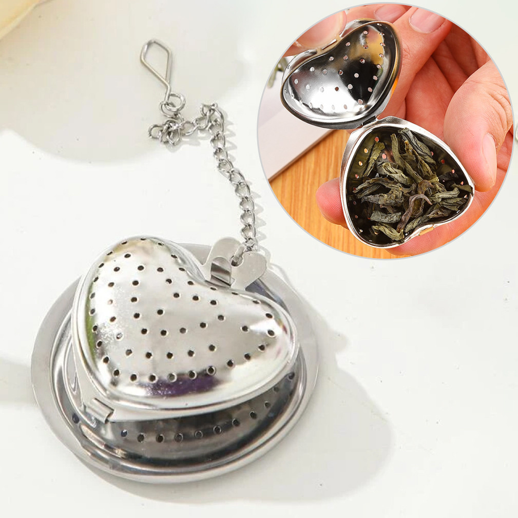 Ситечко для заварювання чаю на ланцюжку "Серце-еліт", 5x5x3см