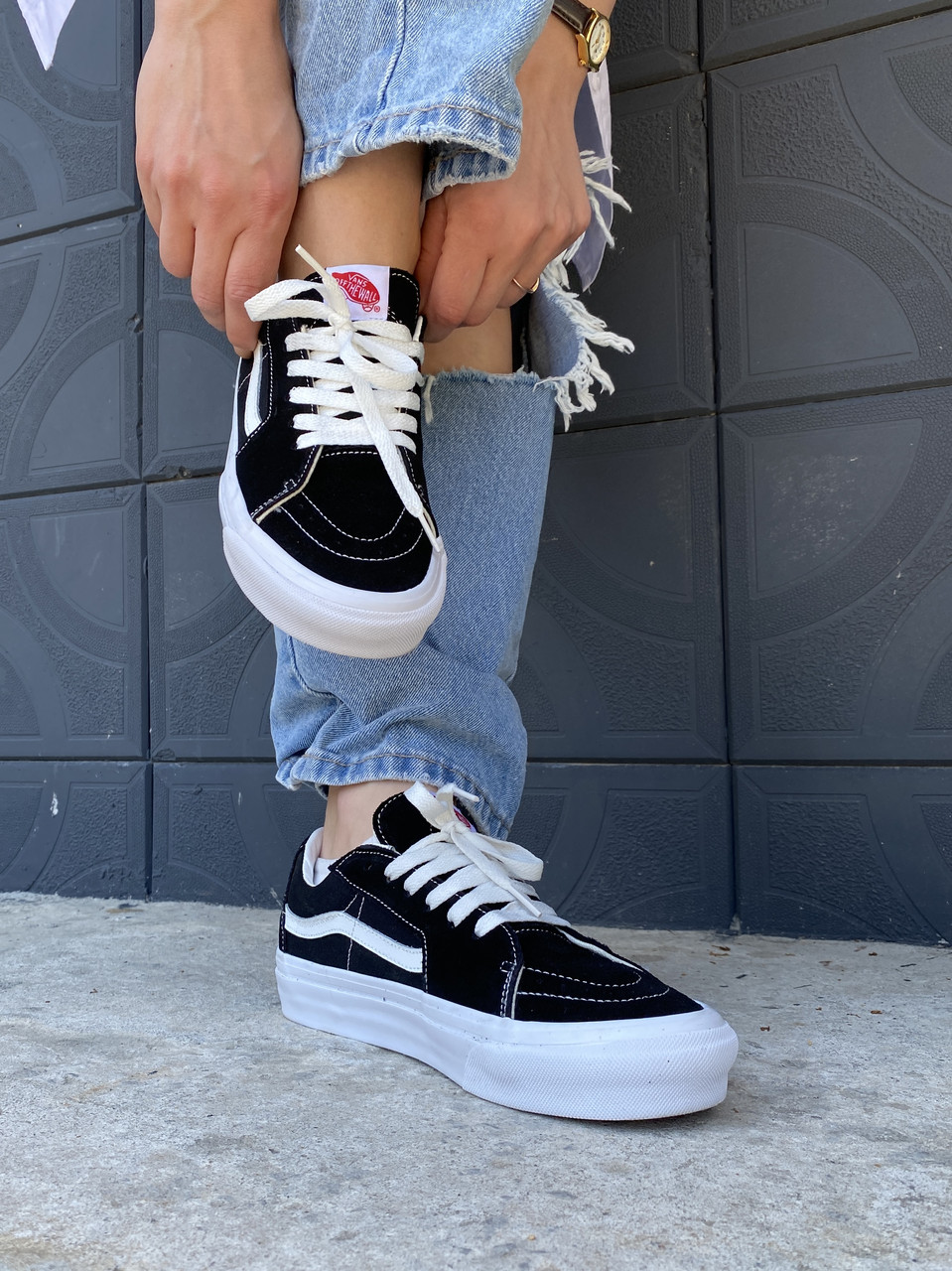 Vans Sk8-Low Black/White - фото 2 - id-p1924328055