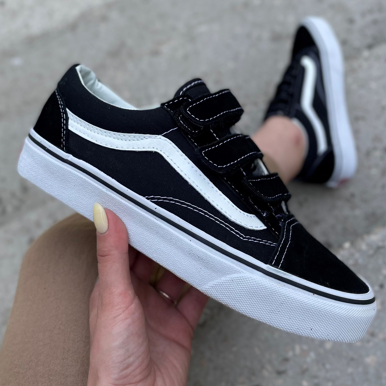 Vans Old Skool V Black/White - фото 1 - id-p1857837928